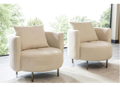 Beige poltrona in tessuto designer poltrona club poltrona poltrona imbottita.