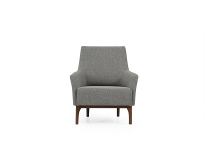 Set di divani a tre posti moderno in tessuto grigio per il soggiorno.