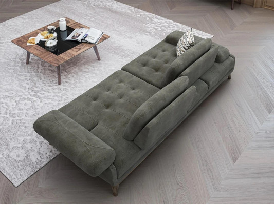 Divano grigio a due posti arredamento di lusso soggiorno tessuto imbottito