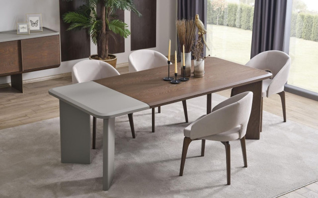 Modero set da pranzo con tavolo da pranzo design moderno 4 sedie 5 pezzi Elegante set nuovo