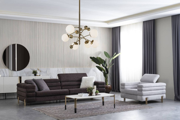 Soggiorno set divano design quattro posti lusso poltrona lounge 2 pezzi