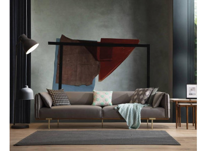 Divano in acciaio inossidabile grigio soggiorno 3 posti divani imbottiti in tessuto nuovi.