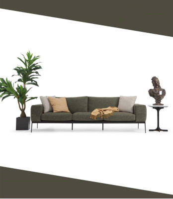 Divano a due posti 2 posti tessuto grigio design moderno soggiorno poliestere