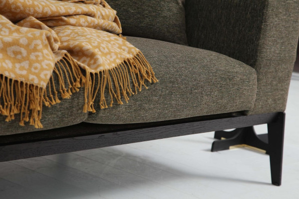 Divano a due posti 2 posti tessuto grigio design moderno soggiorno poliestere