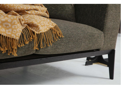 Divano a due posti 2 posti tessuto grigio design moderno soggiorno poliestere