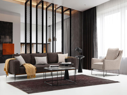 Set di divani 431 posti a sedere, divano beige, divani moderni e poltrone
