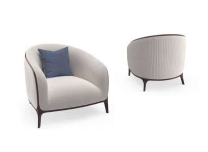 Poltrona Design Divano Monoposto in Tessuto Lounge Imbottito di Lusso Seduta Relax