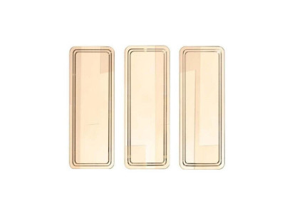 Set di specchi moderni dorati - specchio da parete, tavolo da toeletta, 3 pezzi.