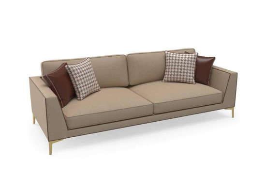 Sofa design divano imbottito a 3 posti con tessuto 240cm.