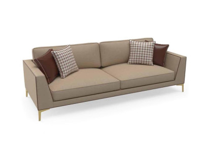 Sofa design divano imbottito a 3 posti con tessuto 240cm.