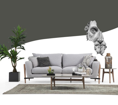 Set completo di divani Divani Divano 3-2-1 posti in tessuto blu