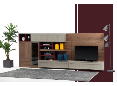 Mobile TV Stand TV Mobile TV Stand RTV Lowboard Display Cabinet Wood Modern Brown Living Room