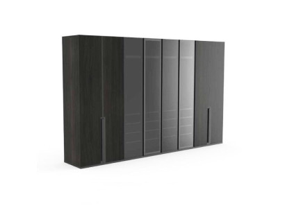 Armadio in camera da letto Armadi di lusso a otto ante in vernice nera