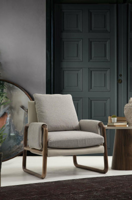 Set di divani 3 posti poltrona moderna in tessuto grigio gruppo salotto