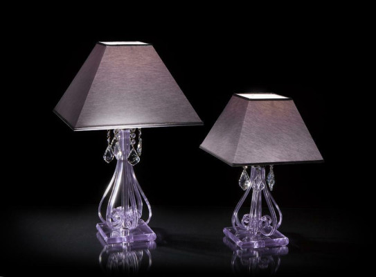 Lampada da tavolo Elite in cristallo Boemia con piede da comodino nuovo per ufficio