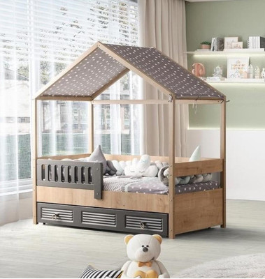 Struttura del letto per bambini 200 cm Letto per bambini in legno Montanti del letto Grigio