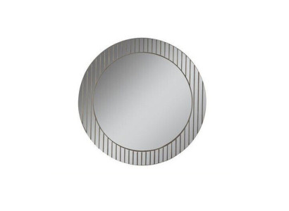 Specchio circolare grigio dal design moderno, specchio d'ingresso decorativo, mobile di lusso.