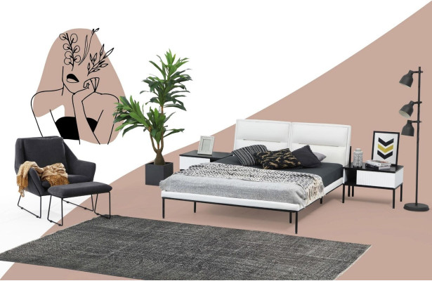 Armadio guardaroba in legno moderno bianco con specchi per camera da letto.