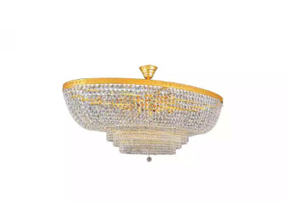 Lampadario di lusso di cristallo dorato lustro.