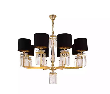 Lampadario lampadario soffitto dorato lampada a soffitto lustrini di cristallo nero