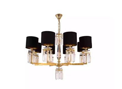 Lampadario lampadario soffitto dorato lampada a soffitto lustrini di cristallo nero