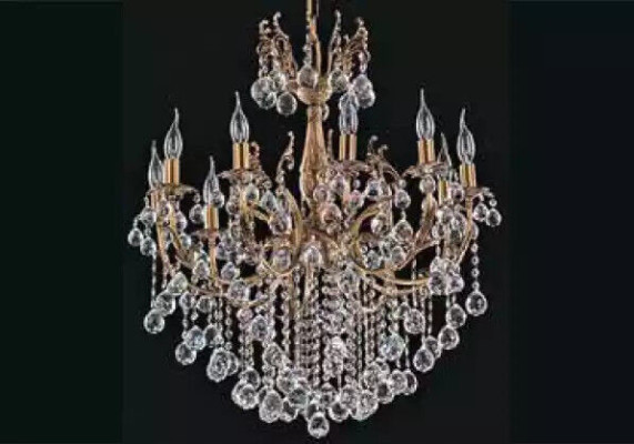 Lampadario in cristallo di lusso Lampadario soffitto Lampadario lüster Oro Lampada