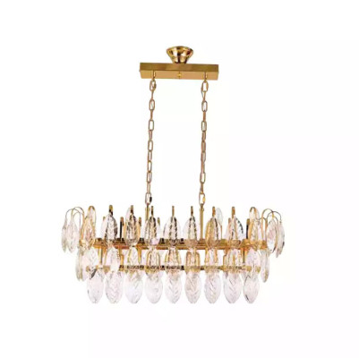 Lampadario a candeliere lustro lussuoso oro lampada da soffitto in cristallo.