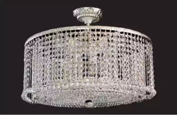 Lampada a soffitto a sospensione di lusso Luxus Luster, lampadario, lampada a soffitto, lampadari argento 60cm