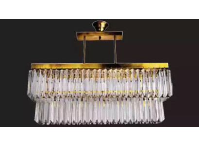 Lustro moderno a soffitto in ottone di lusso per il soggiorno.