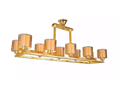 Candelabro a sospensione in ottone dorato