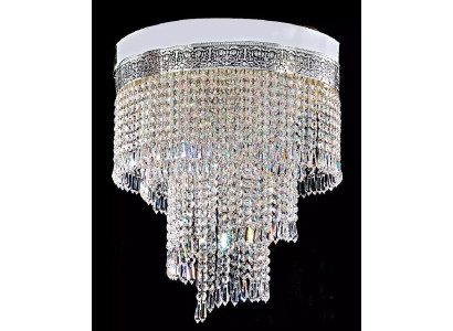 Lampadario a soffitto a candeliere di cristallo argento 40x70