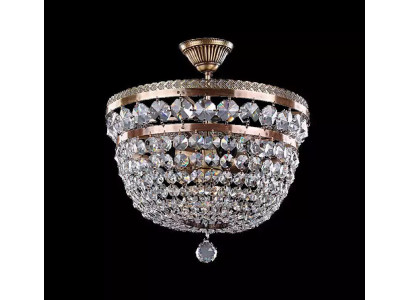 Lampadario a soffitto di lusso in oro con cristalli, stile lampadario.