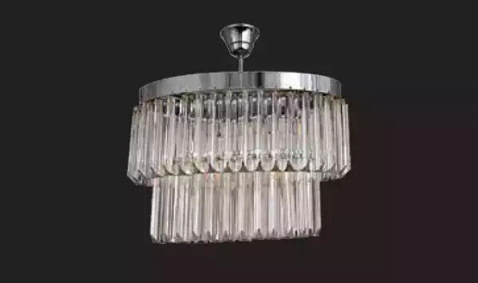 Lampadario per soggiorno in cristallo, plafoniera nuova, grigio moderno.