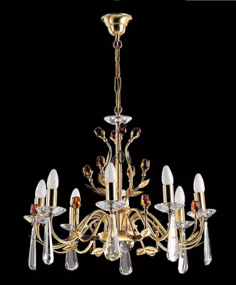 Nobili lampadari a sospensione d'oro dorato lampadario moderno a soffitto