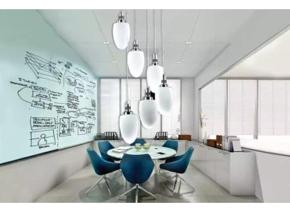 Lampada a soffitto Un lussuoso soggiorno in vetro bianco moderno 50x130 cromato