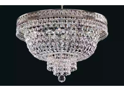 Lampada a soffitto rotonda Lampadario a soffitto in cristallo di lusso Argento Lampadario a sospensione a candelabro