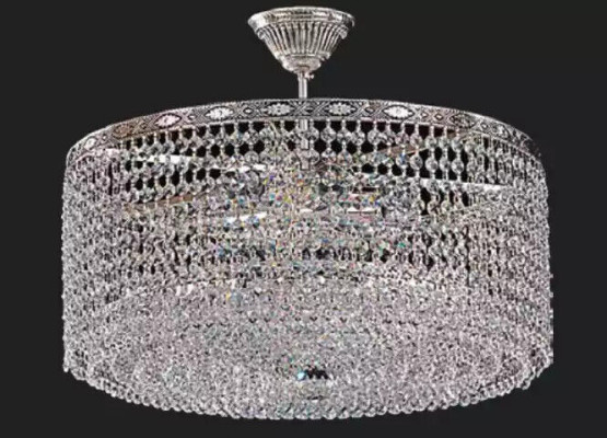 Lampada da soffitto rotonda Lampadario di lusso Argento Lampadario Lampadario di cristallo
