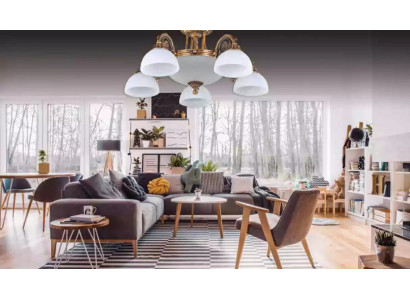 Lampade Lampadari Lampadario Candelabro Bianco Lampada da soffitto Vetro Oro