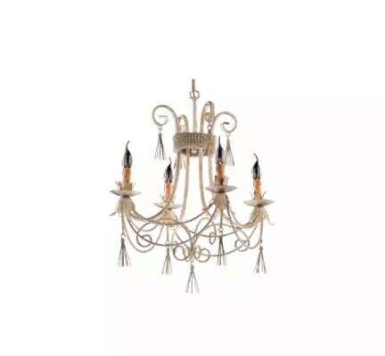 Lustro lampadario di lusso beige a soffitto