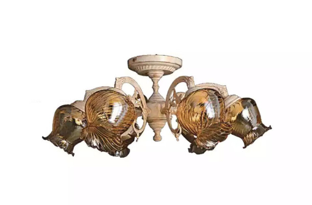 Plafoniera Lampadario Lampadario Lampade in vetro Beige Arte
