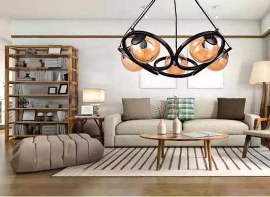 Lampada a soffitto Una lampada elegante per il soggiorno o la camera da letto, nuova nera