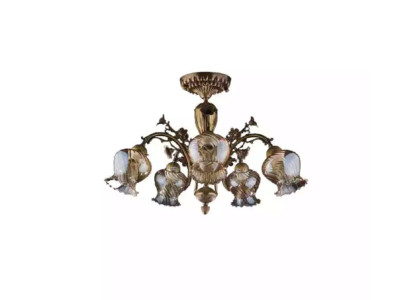 Plafoniera Lampadario a soffitto Fiori Lampadario Lampada Vetro Marrone