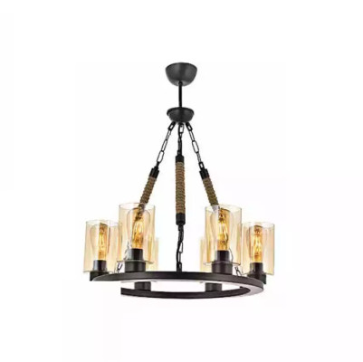 Lampada Lampadario a soffitto Lampadario Lampadario Candelabro vetro Nero Nuovo