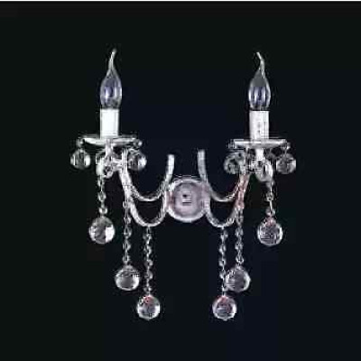 Lampada a muro con candelabro di cristallo, applique da parete, lampada da parete, lampade da parete in argento.