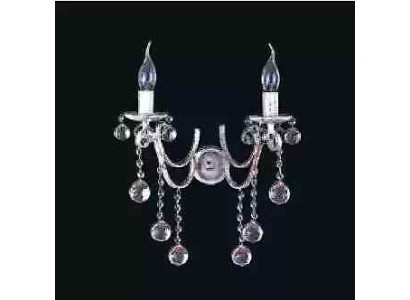 Lampada a muro con candelabro di cristallo, applique da parete, lampada da parete, lampade da parete in argento.