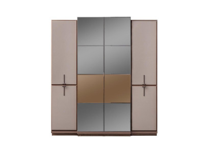 Mobile camera da letto beige di design in legno Armadio Armadio in vetro Nuovo