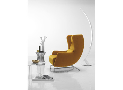 Sedia Singola Design Giallo Imbottita Soggiorno Mobili Poltrona Prianera