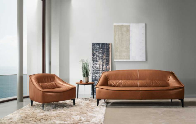 Poltrona Imbottita Design Moderno in Pelle Relax Poltrona Lounge di Lusso Soggiorno