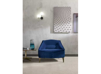 Poltrona Arredamento Moderno Tessuto Lounge Tessuto di lusso Seduta Relax Arredamento Blu Prianera