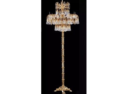 Lampada da terra soggiorno di lusso con braccio lettura in cristallo classico per camera da letto.